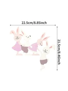 1pc Wooden Decoration Craft, Creative Rabbit Shaped Ornament For Home Easter - Multicolor - View 2