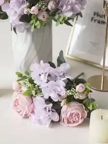 1 件 / 3 件紫色人造花绣球花假牡丹丝绸花玫瑰花束适用于家庭婚礼新娘花束装饰、情人节、礼物 - 紫色 - 查看 6