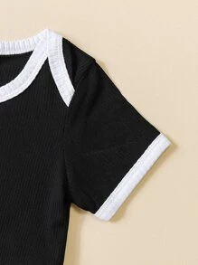 男嬰4入組撞色滾邊連體衣 - 彩色 - 查看 6