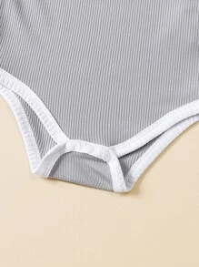 男嬰4入組撞色滾邊連體衣 - 彩色 - 查看 8