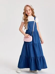 1pc Girl's Sweet Plush Crossbody Bag With Chain Stitching, Pink, Suitable For Everyday Use - Pink - View 1