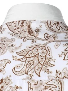 男士印花拼接領襯衫 - 彩色 - 查看 3