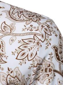 男士印花拼接領襯衫 - 彩色 - 查看 4