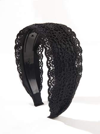 1 pezzo Elegante fascia per capelli larga con denti e design antiscivolo, semplice e versatile cerchietto per capelli per San Valentino, Fascia per capelli, Cerchietti per capelli, Accessori per capelli neri