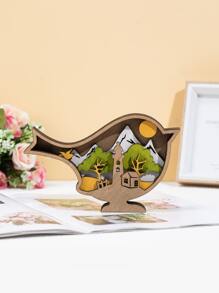 1pc Bird Shaped Decoration Craft, Wooden Creative Spring Art Decoration, For Living Room Bedroom Decoration Easter - Multicolor - View 2