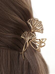Ginkgo Biloba Design Hair Claw - Gold - View 1
