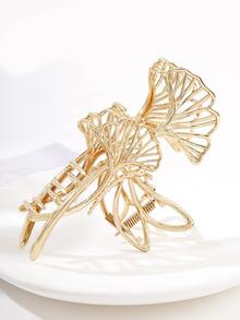 Ginkgo Biloba Design Hair Claw - Gold - View 3