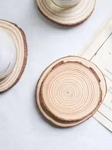 6入組圓形木質裝飾擺件 - 彩色 - 查看 1