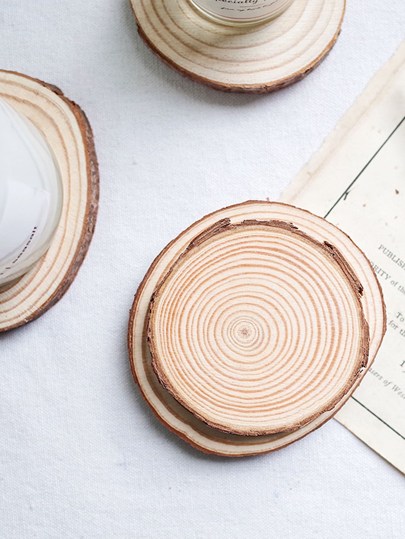 6入組圓形木質裝飾擺件 - 彩色 - 查看 1