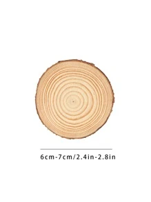 6pcs Wood Disc Design Decoration Craft, Wooden DIY Craft For Home Decoration, Blank Wood Slice Children DIY Prop Rama Decoration Rama - Multicolor - View 3