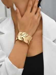 樹葉設計開口手鐲