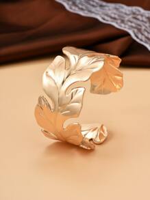 樹葉設計開口手鐲