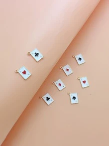 件/套隨機合金撲克牌 DIY 吊墜 - 彩色 - 查看 1