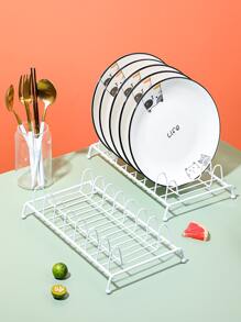 1 Pieza Estante Organizador De Platos Y Tazones De Cocina De Hierro En Color Claro - Blanco - Ver 6