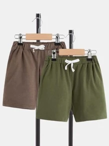 Toddler Boys 2pcs Knot Front Shorts - Multicolor - View 1