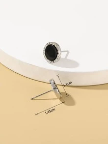 Aretes redondos texturizados para hombre, para regalo de joyería y fiesta - Multicolor - Ver 3