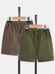 Toddler Boys 2pcs Knot Front Shorts - Multicolor - View 2