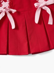 SHEIN Qutie 前繫帶褶皺半身裙