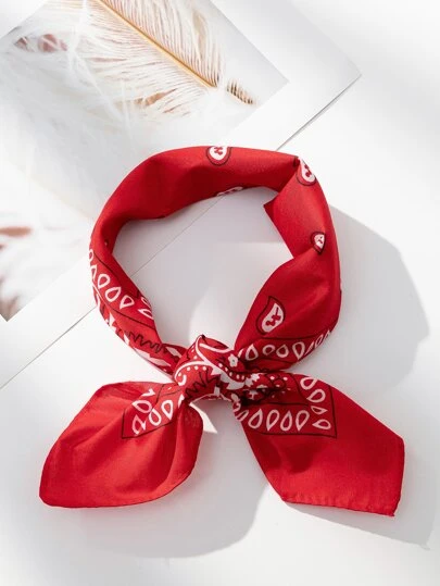 1 件男女通用 54.5*54.5 厘米佩斯利印花围巾，户外骑行头套面罩和休闲配饰圣诞节