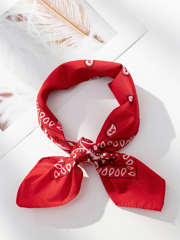 1pc Unisex 54.5*54.5cm Paisley Printed Scarf, Outdoor Cycling Head Cover Mask And Casual Accessory  Christmas