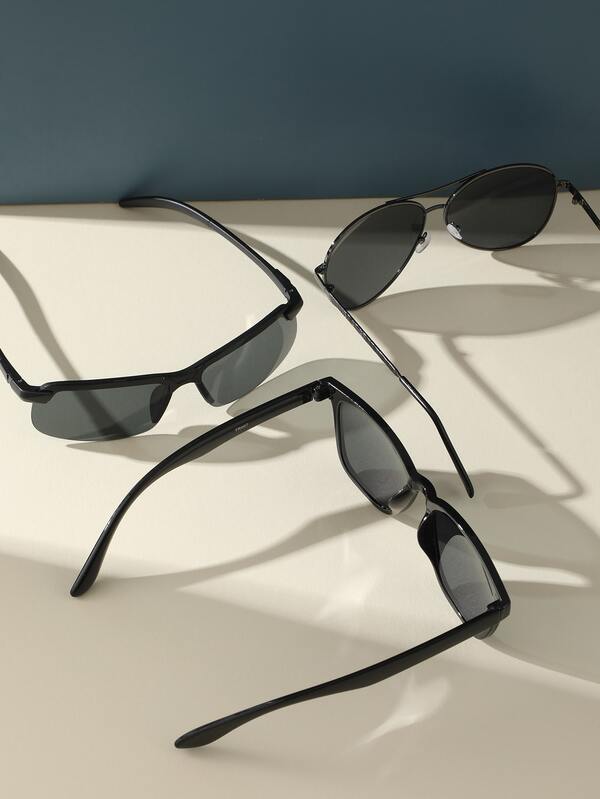 3pairs Men Top Bar Sunglasses SHEIN USA