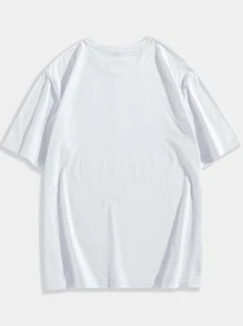 ROMWE MEN Grunge Punk Guys Letter Skull Graphic Tee - White - View 2