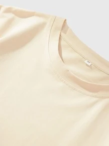 ROMWE MEN Street Life 男士字母熊圖形t恤 - 卡其色 - 查看 3