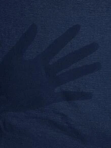 SHEIN Essnce Top unicolor escote v - Azul Marino - Ver 6