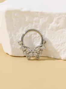 Kim Cương Giả Bướm Trang Trí Mũi Vòng Thép Không Gỉ Phổ Biến Xuyên Cơ Thể Món Quà Trang Sức Dành Cho Nữ & Nam - Bạc - Xem 1