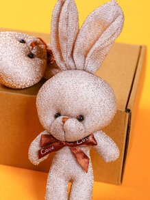 1pc Cartoon Rabbit Design Pet Plush Toy - Brown - View 6