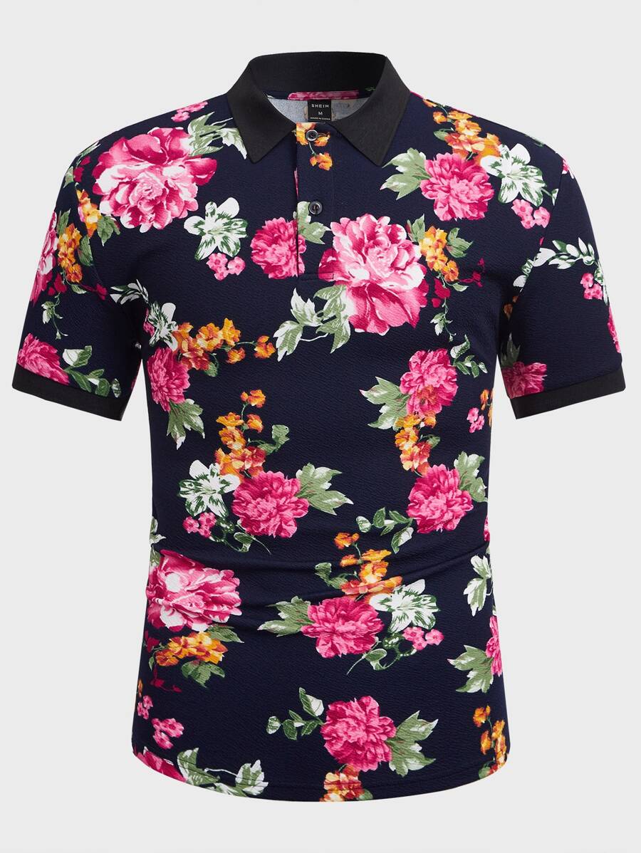 GENTILAND 男士印花POLO衫 - 彩色 - 查看 1