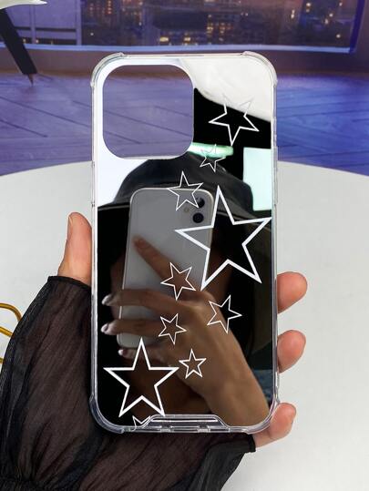 1入組星星圖案鏡子設計手機殼