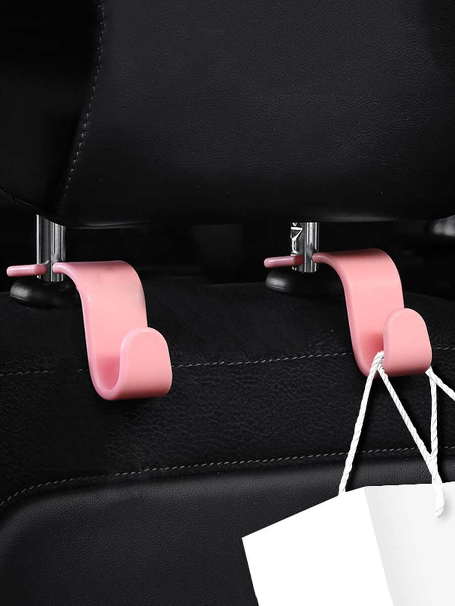 2pcs Multifunction Car Seat Back Hook - Pink - View 1