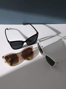 3pairs Cat Eye Sunglasses - Multicolor - View 3