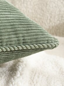 1 pieza funda de almohada verde sólido, funda de cojín suave para sofá, cama, coche, funda de almohada con acento de felpa, decoración del hogar, inserto de almohada no incluido - Verde - Ver 3