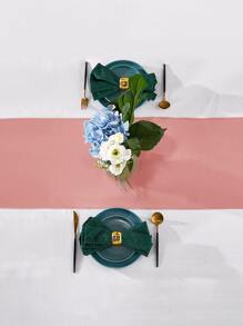 1/2 Chiếc Satin Bàn Biểu Ngữ Cho Đám Cưới, Sinh Nhật, Tiệc Trang Trí Bàn Ăn - Hồng - Xem 3