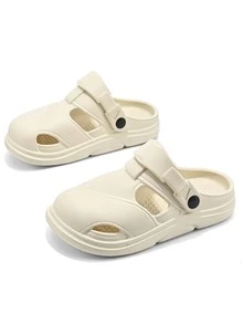 Hombres con diseño de abertura Zuecos delantero moda Zuecos - Beis - Ver 1