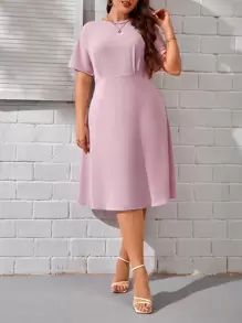SHEIN Clasi Vestido línea A unicolor - Rosa vieja - Ver 1
