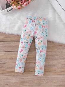 SHEIN Nhỏ bé Cô gái Hoạt hình Thỏ In Xà cạp - Nhiều màu - Xem 2