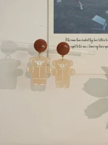 Bear Drop Earrings - Multicolor - View 1