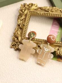 Bear Drop Earrings - Multicolor - View 2