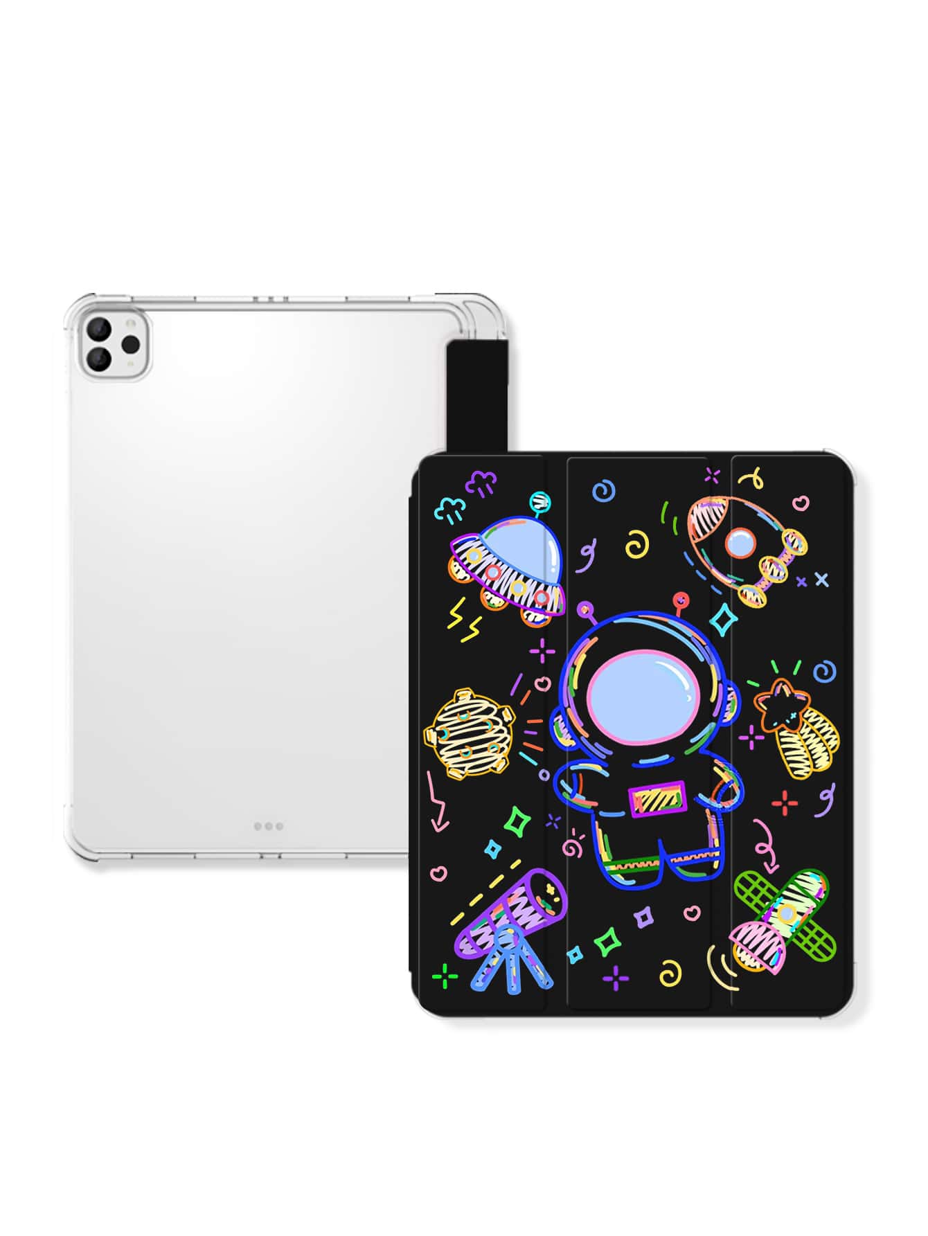 宇航員圖案保護套適用於iPad - 彩色 - 查看 1