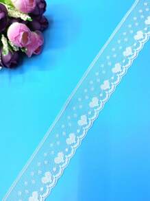 1卷白色DIY蕾絲愛心設計鏤空蕾絲邊 - 白色 - 查看 1