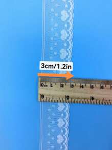1卷白色DIY蕾絲愛心設計鏤空蕾絲邊 - 白色 - 查看 2