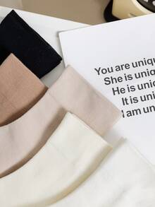 5pairs Solid Crew Socks - Multicolor - View 4