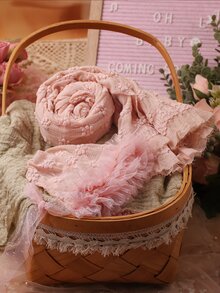 Recién nacido foto Manta & ribete con fruncido Sombrero - Rosa vieja - Ver 8