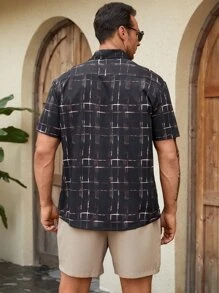 Manfinity RSRT 男士格紋印花襯衫