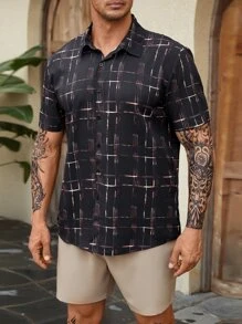 Manfinity RSRT 男士格紋印花襯衫