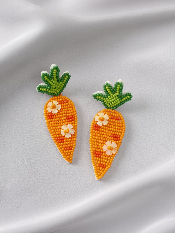 Bead Carrot Stud Earrings SHEIN USA
