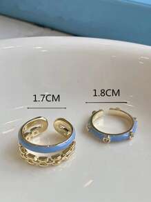 2 buc inel decorativ cu stras - Multicolor - Vizualizare 3